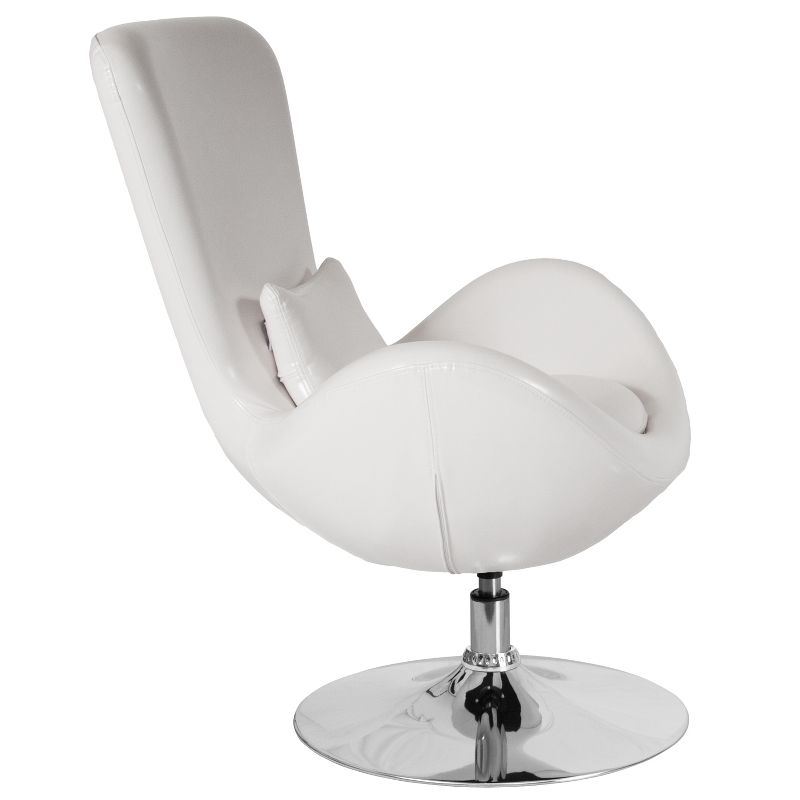 Merrick Lane High-Back Egg Style Lounge Chair With 360° Swivel Metal Base, 4 of 18