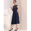 Allegra K Women's Striped Crew Neck Sleeveless A-Line Midi Work Office Dress - 2 of 4