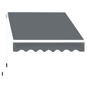 Manual Retractable Awning 118"x96" - Heavy Duty Aluminum Frame & 280g Waterproof Polyester Fabric for Patio, Deck, Porch - 1 of 4