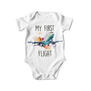 Travel Airplane First - Baby Boy Girl Clothes Infant Onesie® Funny Cute Newborn GS1 - 1 of 1