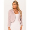INSPIRE CHIC Women's Long Sleeve Open Front Cropped Winter Faux Fur Jacket - 4 of 4