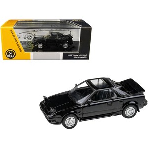 1985 Toyota MR2 MK1 Black Metallic with Sunroof 1/64 Diecast Model Car by Paragon Models - 1 of 4