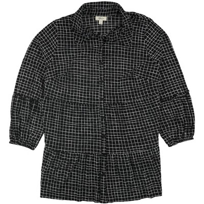 Style & Co. Womens Check Tunic Blouse