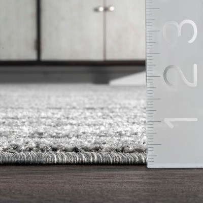 Sherill Gray Synthetic Rectangular Runner Rug