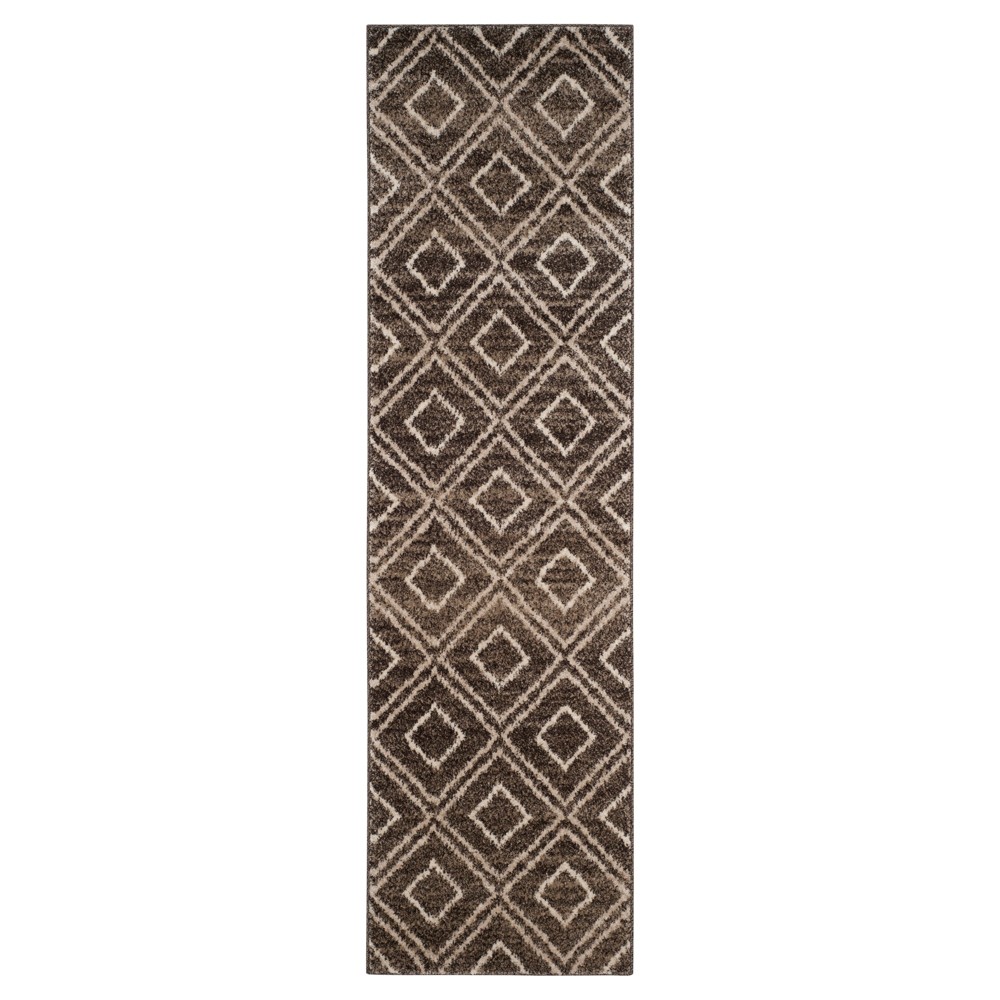  Runner Brown/Creme Abstract Loomed