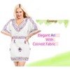 LA LEELA Women's Summer Bathing Suit Cover-up Short Swing Dress Vacation Beachwear Mini Swim Suit for Women 1X-2X White, Solid - 3 of 4