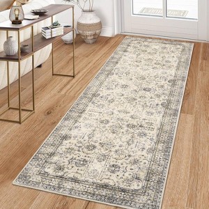 homfan Washable Rugs Vintage Living Room Rug, Soft Oriental Traditional Distressed Farmhouse Rugs for Bedroom Indoor Non-Slip Accent Carpet - 1 of 4