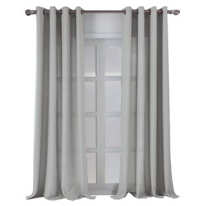 RT Designers Collection Cole Textured Grommet Room Darkening Curtain Panel Silver - 1 of 4