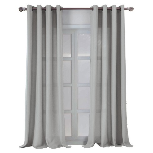 RT Designers Collection Cole Textured Grommet Room Darkening Curtain Panel Silver - image 1 of 4