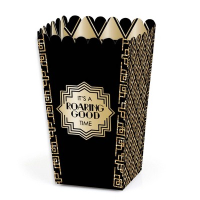 Big Dot of Happiness Roaring 20's - 1920s Art Deco Jazz Party Favor Popcorn Treat Boxes - Set of 12