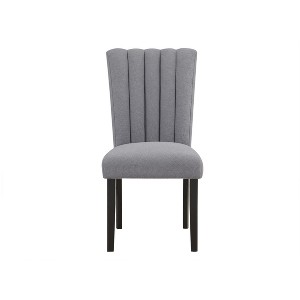 HomeRoots Gray Upholstered Tufted Velvet Dining Side Chair - 1 of 4