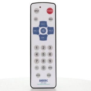 Anderic RR1002 Hospitality Universal TV Remote Control with EzWipe Surface and Water Resistant - 1 of 4