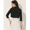 INSPIRE CHIC Women's Elegant Evening Wedding Lapel Collar Bolero Shrugs - 3 of 4