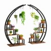 5 Tier Metal Plant Stand, Half-Moon Shape Plant Rack With Hanging Hooks, Tall Plant Holder for Home Decor, Garden, Balcony - 4 of 4