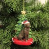Kurt Adler 4.0 Inch Dog With Tree Ornament Gold Star Tree Ornaments - 2 of 3
