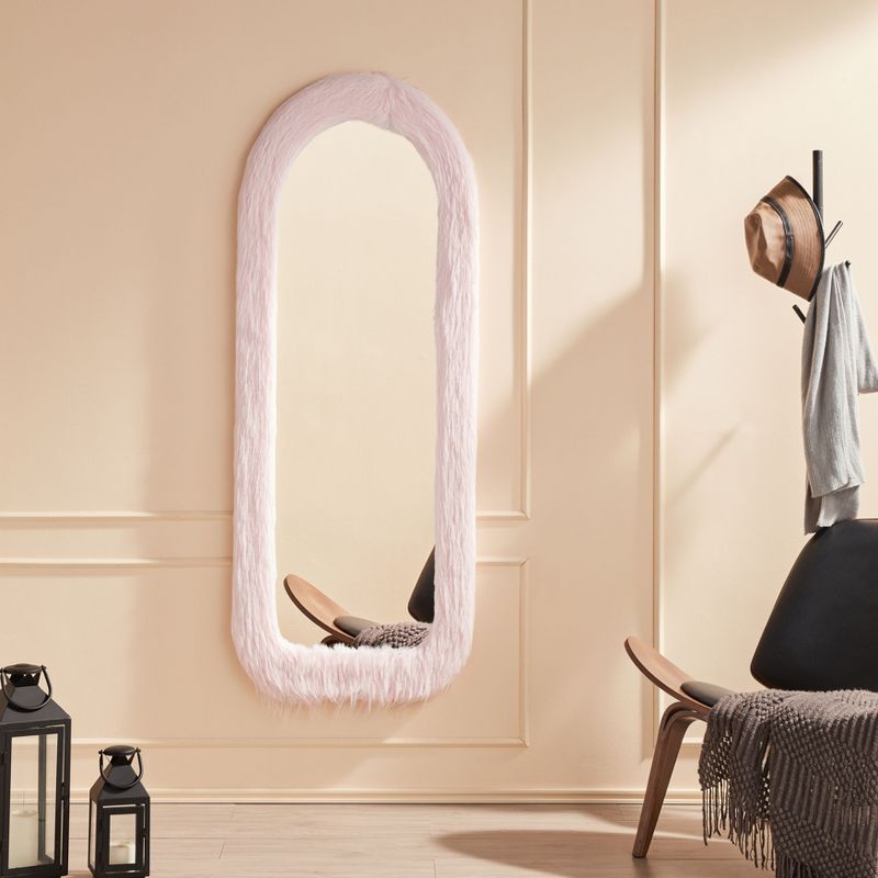 Organnice Arch Shaggy fabric Frame Full-Length Mirror, 3 of 9