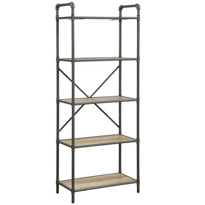 Antique Oak & Sandy Gray Finish Bookshelf