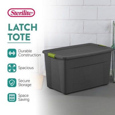 Sterilite 35 Gallon Blue Stackable Storage Tote Box with Latching Lid