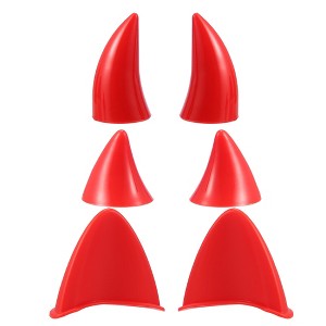 Unique Bargains Helmet Decoration Cat Ears Style Devil Horn 1 Set - 1 of 4