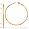 Black Bow Jewelry 2mm x 60mm 14k Yellow Gold Satin & Diamond-Cut Round Hoop Earrings - 4 of 4