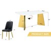 CAVINAS Dining Table Set for 6 Kitchen Table Modern Sintered Stone Table with Stainless Steel Butterfly Legs 6 PU Chairs - 2 of 4