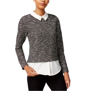 maison Jules Womens Layered Look Knit Blouse - 1 of 1