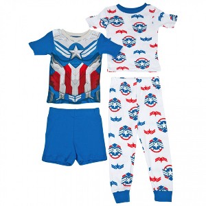 Kids Captain America 4-Piece Shirts Shorts and Pants Set - Size 8 - 1 of 2