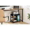 Under Desk Printer Stand with Charging Station, Industrial Printer Table with 3 Storage Shelves - 3 of 4