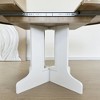 Dining Table for Farmhouse Kitchen 59x43 Inch Expandable Oval Table Top with Removable Leaf Trestle X Shaped Base White - 3 of 4