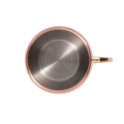 Set of 4 Copper Moscow Mule Mugs with Gold Handles