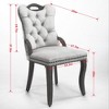 Zeus & Ruta Vintage Velvet Dining Chairs Set of 2 with Handmade Tufted Trim, Solid Wood Handles and Copper Nail Accents - 4 of 4