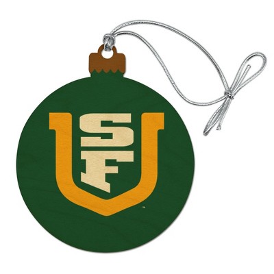University of San Francisco Primary Logo Wood Christmas Tree Holiday Ornament