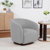 SEYNAR Modern Glam Boucle Fabric Round 360 Degree Swivel Barrel Chair Set of 2 - 2 of 4