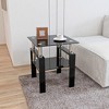 Modern Glass Tea Table, Coffee Table End Table, Square Table for Living Room - 4 of 4