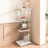 Glass Display Cabinet with Glass Doors & LED Lights, Glass Showcase with Shelves, Decorative Storage for Living Room – Cuddlewood - 2 of 4