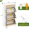 Acekool Rattan Shoe Cabinet with 3 Flip Drawers, 1 Top Drawer & 4 Adjustable Shelves, Compact Entryway Organizer with Metal Legs and Anti-Tip Device - 2 of 4