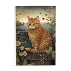 Stupell Industries Orange Cat by Pond, 13" x 19" - 1 of 4