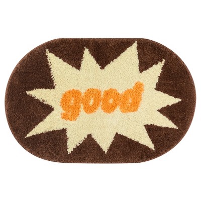 Unique Bargains Funny Letters and Irregular Pattern Non-Slip Absorbent Bathroom Mat