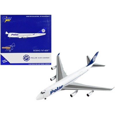Boeing 747-400F Commercial Aircraft "Polar Air Cargo" White with Blue Tail 1/400 Diecast Model Airplane by GeminiJets