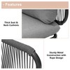 Crestlive Products Patio Furniture Set Oversized Metal Single Sofa Outdoor Sectionals Conversation Set with Cushion, White Frame and Beige Mat - 3 of 4