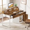 Tribesigns Modern Computer Desk with Drawers & Hutch, Executive Desk with Storage Door Cabinet and Monitor Stand for Home Office - 2 of 4