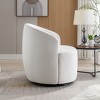 PAGED Modern Swivel Accent Chair, Barrel Sofa Chair with Metal Ring, Teddy Fabric Club Chair for Bedroom, Living Room Furniture - 3 of 4