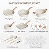 Itopfox 16-Piece Nonstick Ceramic Cookware Set with Grill Pan, Saute Pan, and Utensils for Healthy Cooking on All Stovetops - 2 of 4