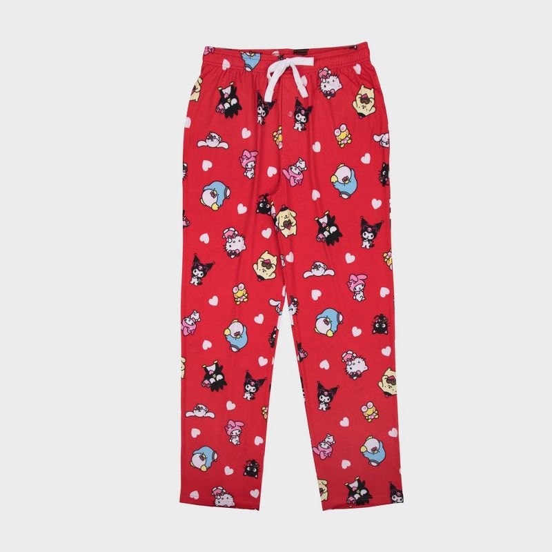 Men&#39;s Sanrio Heart Print Pajama Pants - Red, 2 of 4
