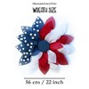 Rustic Burlap Patriotic 22" Wreath, American Flag Style 4th of July Front Door Home Decor| OrnamentallyYou - 3 of 4