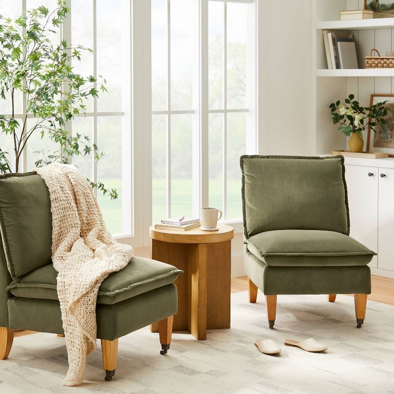 Talbert Pillow Top Slipper Chair with Casters - Threshold™ designed with Studio McGee, 3 of 15