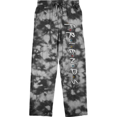 Friends TV Logo Men's Black & White Leopard Print Sleep Pajama Pants