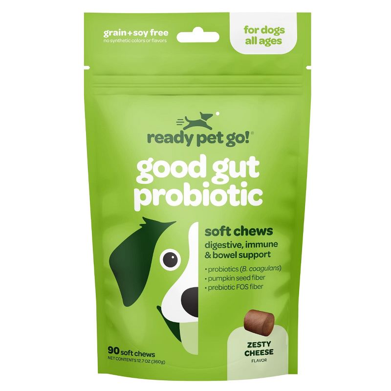 Ready Pet Go Probiotic Chews for Dogs Gut Health Immunity Itchy Skin and Seasonal Allergies, Probiotics for Dogs Digestive Health, Cheese Flavor, 90ct, 1 of 7