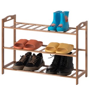 Basicwise Bamboo Storage Shoe Rack, Free Standing Shoe Organizer Storage Rack - 1 of 4