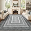 8x10 Large Machine Washable Rug Modern Bordered Living Room Rug Soft Ultra-Thin Braided Print Rug Non Slip Non Shedding Stain Resistant Indoor Carpet - 3 of 4
